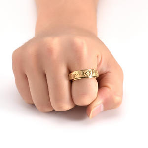 Hipop בציר מתח הקלה fidage טבעת אותיות rune amulet טבעת זהב אנאל חלד מסתובבת טבעת אצבע מתפתלת סיבוב - Product Image 5