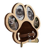 Cadre photo en bois avec empreinte de patte pour animaux de compagnie – Souvenir commémoratif pour la perte d'un chien ou d'un chat – Cadeau de présentation sur table ou bureau – Porte-photo souvenir pour animaux