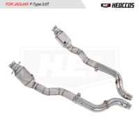 Échappement professionnel isolé en acier inoxydable pour Jaguar F-Type 3.0T, downpipe à haut débit, épaisseur 1,5 mm, poli/sablé