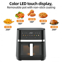 Four à Friture Intelligente 8L avec Écran Tactile, Double Chauffage 1800W, Fenêtre Visible, Friteuse Sans Huile, Vente en Gros pour Usage Domestique