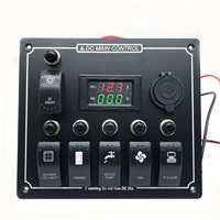 Panneau de commande LED étanche P65 à 6 interrupteurs avec voltmètre numérique et disjoncteurs pour distribution d'énergie RV 12V-24V