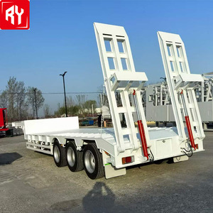 Remorque de camion à lit bas de 20 pieds 6 essieux 15 mètres vente singapour 60 tonnes lit bas semi-remorque rail 20 tonnes remorque d'<span class=keywords><strong>occasion</strong></span> lit bas - Product Image 3