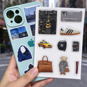 Feuille d'autocollants en tissu époxy personnalisés en forme d'œil, 32 mm, autocollants 3D transparents en époxy pour téléphone - Product Image 2