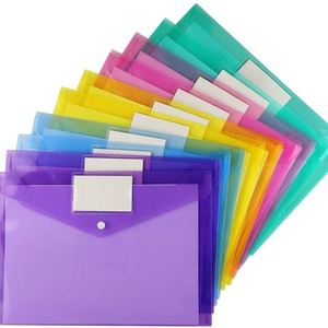แฟ้มกระดุม A4 สีสันสดใส ทำจากพลาสติก PP สำหรับจัดเก็บเอกสาร ใบเสร็จ สำหรับสำนักงาน โรงเรียน - Product Image 1