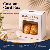 Boîte à pâtisserie avec poignée de qualité alimentaire, logo personnalisé, boîte d'emballage pour pain avec fenêtre en PVC