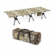 Lit de camping pliable, lit d'extérieur portable, cadre en aluminium 7075, tissu Oxford 1000D, lit imperméable 150 kg pour le camping et la randonnée