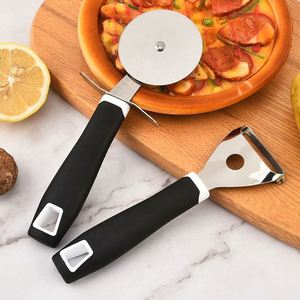 Juego de utensilios de cocina de material grueso con mango cómodo, cortador de pizza de acero inoxidable 430, fácil de limpiar, utensilios de cocina sostenibles con almacenamiento. - Product Image 4
