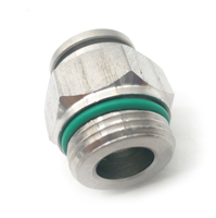 Raccord rapide pneumatique mâle droit en acier inoxydable 1,6 MPa pour tuyau d'air et couplage rapide pour gaz et fluides