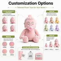 Figurine en peluche Bouddha ailé assis sur mesure, super douce, en polyester rembourré, poupée décorative en peluche, coton PP, OEM ODM