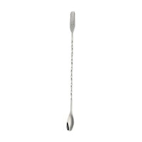 Cuillère à bar en acier inoxydable 304, manche long en spirale, agitateur à vin, fourchette à double extrémité, outil de bar à double usage, portable et réutilisable