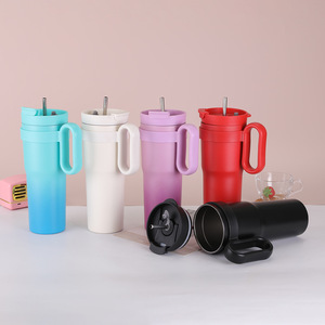 Dd4312 Jumbo lớn Tumbler xe cup với tràn bằng chứng cắm thép không gỉ Iced cốc cà phê 40oz Tumbler với xử lý và rơm - Product Image 5