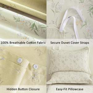 <span class=keywords><strong>Housse</strong></span> <span class=keywords><strong>de</strong></span> <span class=keywords><strong>couette</strong></span> 100% coton beige clair à motifs floraux Chic Dainty Bedroom Bedding Bedding Cozy Elegant Bed Cover - Product Image 2