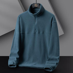 เสื้อสเวตเตอร์ผู้ชายโลโก้แบบกำหนดเอง ผ้าฟลีซขนแกะผสมแคชเมียร์ รุ่นใหม่สำหรับฤดูใบไม้ร่วงและฤดูหนาว ทรงสลิม คอปกซิปครึ่งตัว สไตล์ลำลอง  แบบโจ๊กเกอร์ - Product Image 3