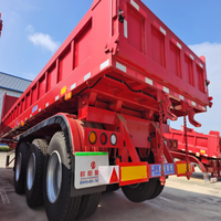Semi-remorque benne arrière fiable à 2 ou 3 essieux, 40 tonnes, pour le transport de céréales et de marchandises en vrac avec opération de basculement rapide