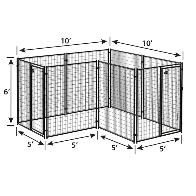 Nhà Máy Bán buôn Modular bột màu đen bọc thép ống Pet Crate Lồng chó nội trú cũi