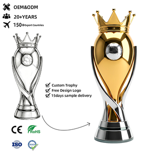 Trofeo de Fútbol Personalizado de Metal con Corona, <span class=keywords><strong>Copa</strong></span> de Premio Única con Temática de <span class=keywords><strong>Rey</strong></span> <span class=keywords><strong>del</strong></span> Juego para Campeonato - Product Image 1