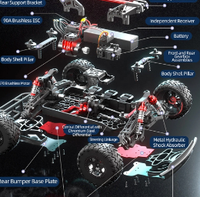 JJRC C8826 Camioneta RC de Escala 1/10 4WD, Auto de Carreras de Rally con Control Remoto de 2.4G, Motor sin Escobillas, ESC Impermeable, RTR, Metal