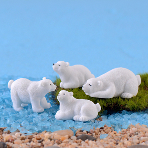 Miniatura de Oso Polar de Resina Simulada, Figuras Decorativas para Paisajes, Adornos de Oso Blanco de Dibujos Animados, Accesorios para Manualidades - Product Image 3