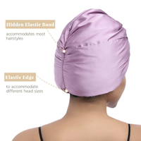 Bonnet en satin turban en gros pour soins capillaires, personnalisable avec logo et emballage, bonnet de nuit doux pour femmes