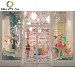 Meubles de magasin de vêtements de boutique unique, présentoirs de vêtements personnalisés avec un présentoir de vêtements coloré à vendre - Product Image 6