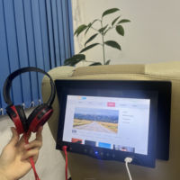 10.1 inci Android 1280*800 Monitor Mobil Bus VOD sesuai permintaan sistem hiburan USB LCD kursi belakang TV untuk Hiburan Tempat duduk belakang