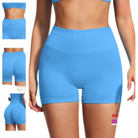 Celana Pendek Olahraga Seamless Gym High Waist Biker Sweat Scrunch Butt untuk Olahraga Luar Ruangan, Lari, Training, Yoga
