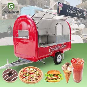 Chariots de nourriture mobiles pour le commerce, camions de café de rue, remorques de vente avec cuisinière et tables intégrées - Product Image 1