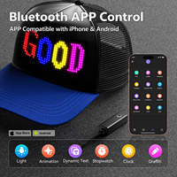 Nueva Gorra LED RGB con Carga USB, Control por Aplicación, Programable, Ajustable, Deportiva, para Fiestas, con Pantalla LED Inteligente
