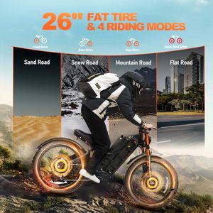 Electric Mountain Bikes For Adults 27.5/26 Custom Watt 60V Lithium Battery Full Suspension Fat Tire Off Road - Product Image 3