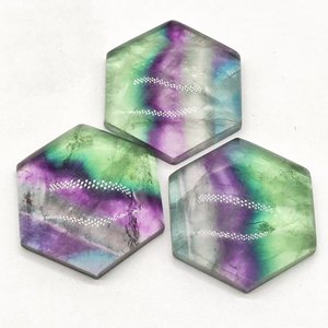 Fluorite 26mm étoile de David hexagone coupe Cabochon pierre en vrac pour la fabrication de bijoux - Product Image 3