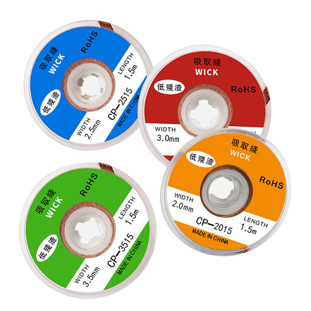 2mm 2.5mm 3mm 3.5mm Width 1.5M Length Desoldering Braid Welding Solder Remover Wick Wire Lead Cord Flux BGA Repair Tool
