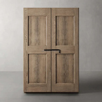 Armoire haute de présentation Prestige Turro Living Oak, en bois rustique à 2 portes pour villa, armoires de classement, bibliothèques, meubles de rangement