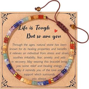 Pulsera de Piedras Naturales Hecha a Mano con Cuentas, Joyería Energética Tejida con Cordón Ajustable para Yoga, Meditación y Equilibrio Espiritual, Regalo - Product Image 4