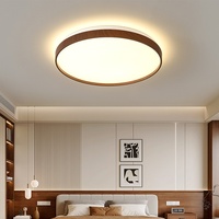 Plafonnier LED en bois de noyer, rectangulaire, carré, rond, pour salon, chambre à coucher