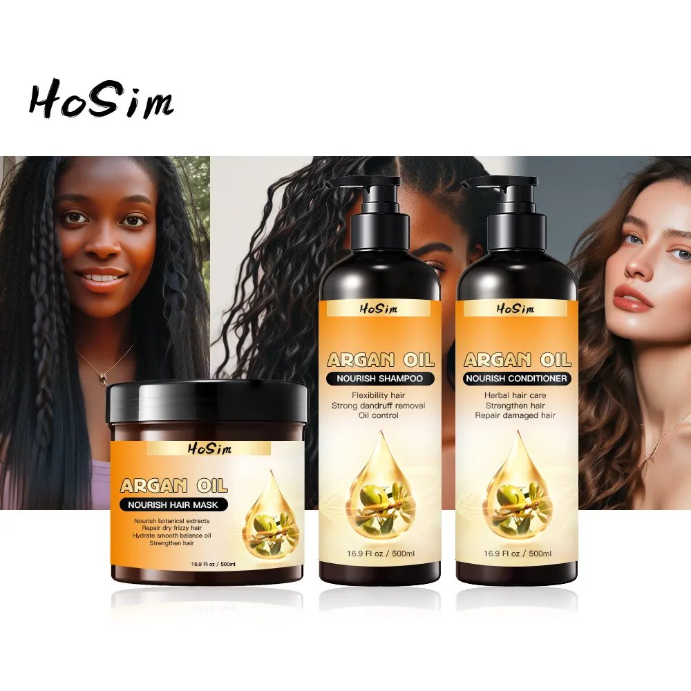 Argan Olie 3 Producten Shampoo Conditioner Haarmasker Set Hydratatie Voor Steil Krullend Droog En Beschadigd Haar