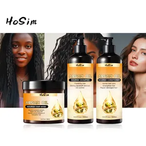 Arganöl 3 Produkte Shampoo Conditioner Haarmaske Set feuchtigkeitsspendend für lockiges glattes trockenes und beschädigtes Haar