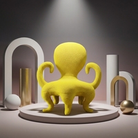 Fauteuil d'appoint au design moderne Octopus pour salon, chambre, appartement, salle à manger, fauteuil individuel rembourré avec dossier