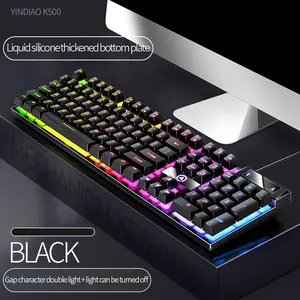 K500 Mechanical Keyboard Gaming Wired Keyboard Mixed Color 104 Keys RGB Color-blocking Backlight Keyboard For Laptop PC
