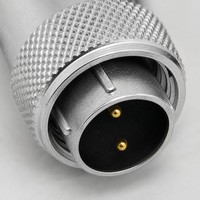 Connecteur circulaire d'aviation étanche WS16 à 2 broches mâle, assemblage de câble 18AWG à verrouillage par vis pour l'automatisation industrielle