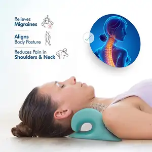 Aliviar el <span class=keywords><strong>dolor</strong></span> Corrección de la <span class=keywords><strong>columna</strong></span> <span class=keywords><strong>Cervical</strong></span> Estiramiento de la <span class=keywords><strong>columna</strong></span> Gravedad Relajación muscular Tracción Ensanchador de cuello Almohada de masaje de hombros - Product Image 1