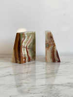 Stonekocc piedra de mármol Natural verde blanco ónix Jade sujetalibros libro confianza para la decoración del hogar del Hotel