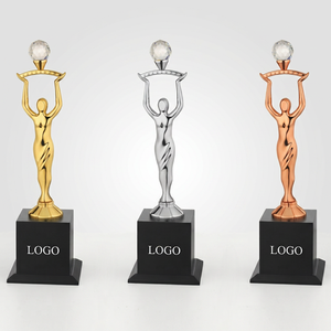 Beautiful lady women award trophy with polished golden finish, suitable for memorable achievement <b>presentations</b>. - Product Image 1