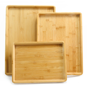Plateau en bambou Huixing rectangulaire aux coins arrondis pour servir le thé, présenter et ranger les fruits, les légumes, le pain, en matériau naturel - Product Image 2