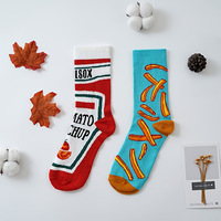 Chaussettes d'équipage créatives drôles à la mode pour femmes et hommes automne antibactérien Polyester dessin animé conception basket-ball Football chaussettes de sport
