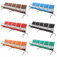 Banc d'attente public moderne en PU à 5 places pour aéroport, salle d'attente commerciale et gare routière