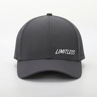 Casquettes de golf et de course pour adultes, personnalisées, sportives, 6 panneaux, en toile et nylon imperméable, avec perforations découpées au laser et logo en caoutchouc - Collection Printemps/Été