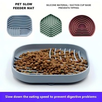 Tapis de léchage en silicone pour animaux de compagnie, tapis d'alimentation lente avec ventouses, tapis d'alimentation pour chien et chat, tapis anti-étouffement, tapis puzzle