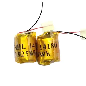 耳机0.925Wh 250mAh LP14180圆柱形可充电3.7v圆形锂电池