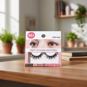 S6 Natural for False Eyelashes 32mm Invisible Clear Band 3D Effect Synthetic Hair Rice Extract Special Style Daily Use - Product Image 1