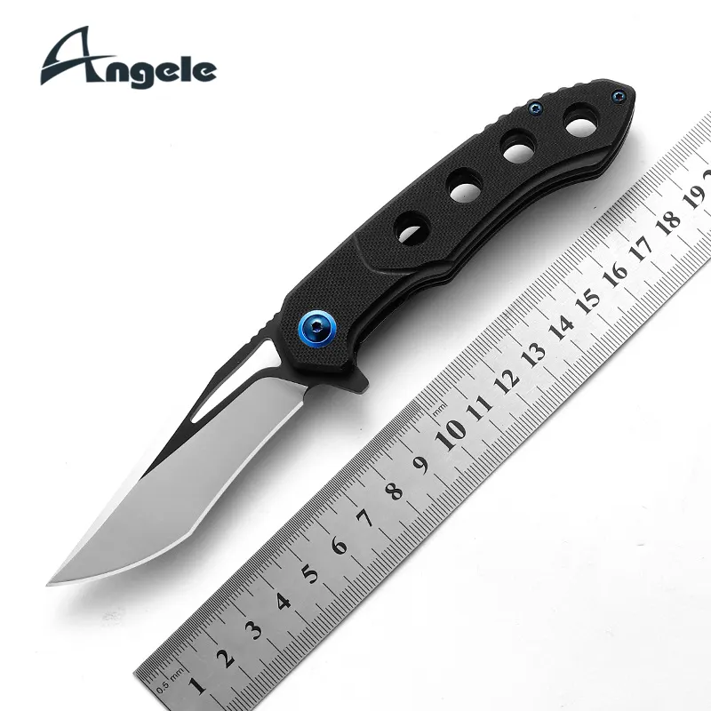 ANGELE Hochwertige 3-Zoll-Edelstahlklinge CNC G10 Griff Klapp klinge Taktisches Messer mit hinterem Clip